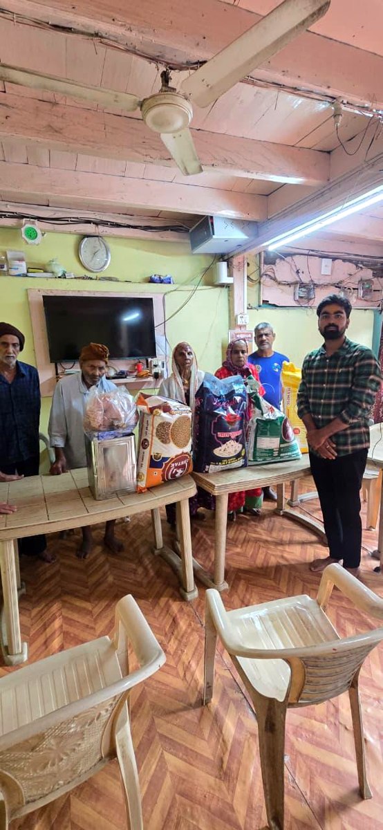 Distributing rations to elders